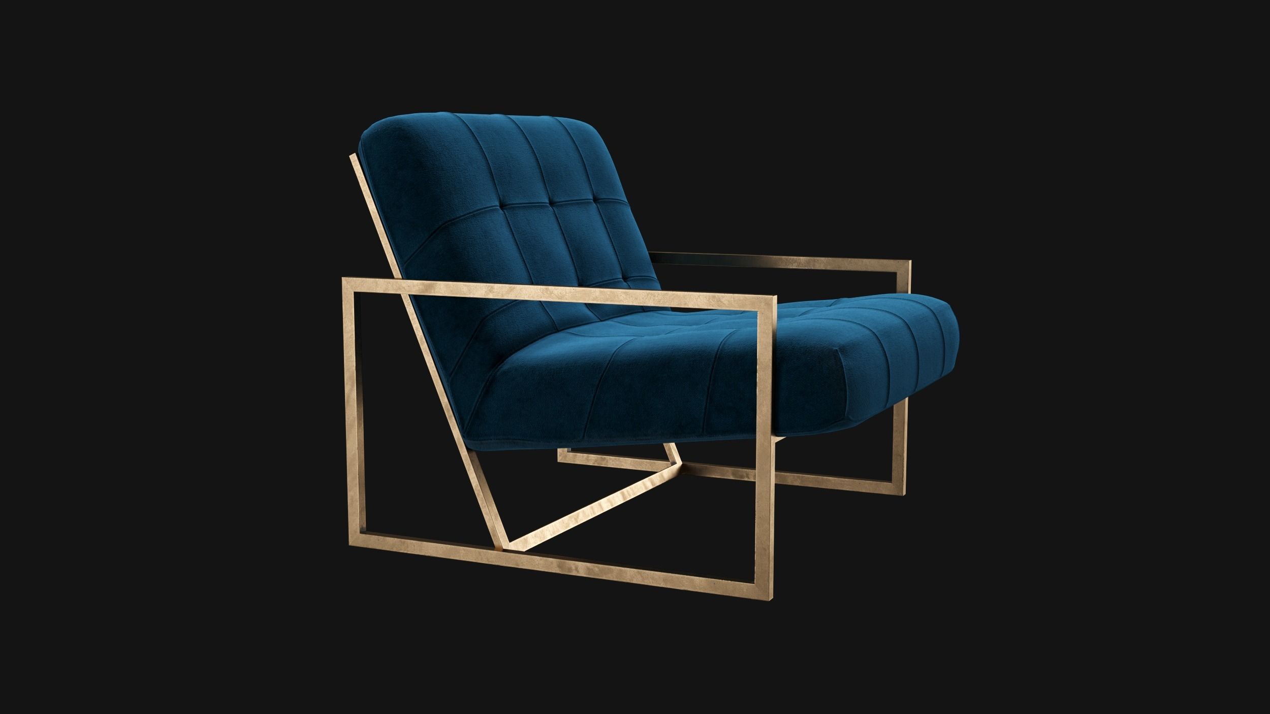Goldfinger Lounge Chair PBR  Low-poly 3D model_2