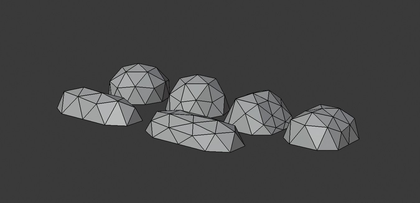 Trees and bushes Low-poly 3D model_18