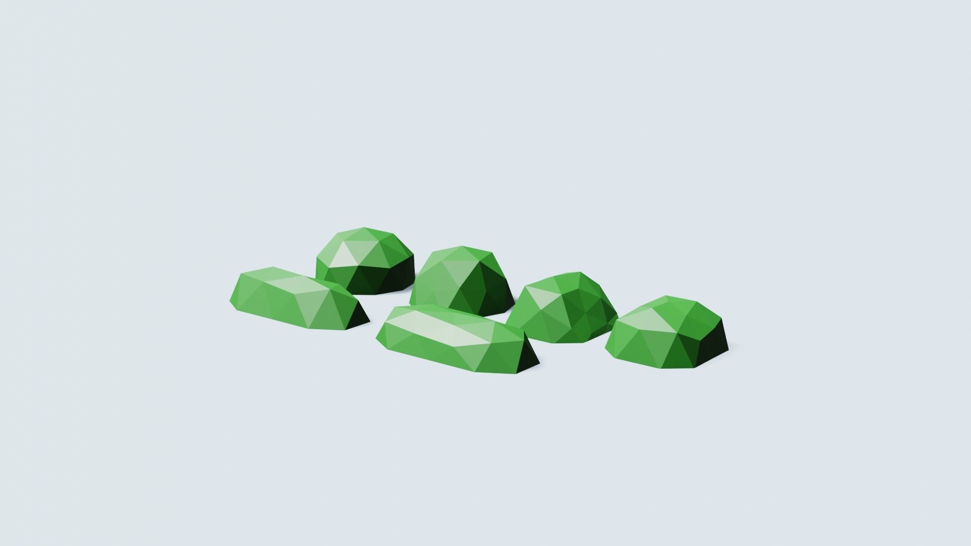 Trees and bushes Low-poly 3D model_6