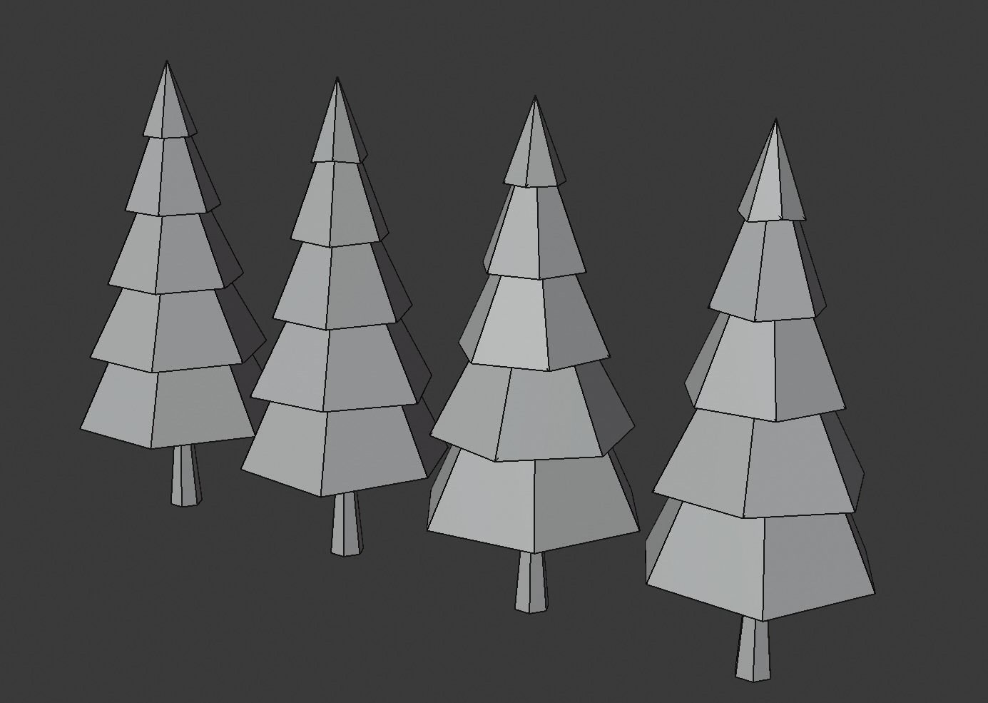 Trees and bushes Low-poly 3D model_17