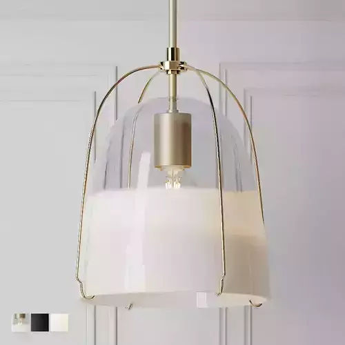 REJUVENATION HALEIGH CLEAR and OPAL SPLIT GLASS DOME PENDANTS 3D model