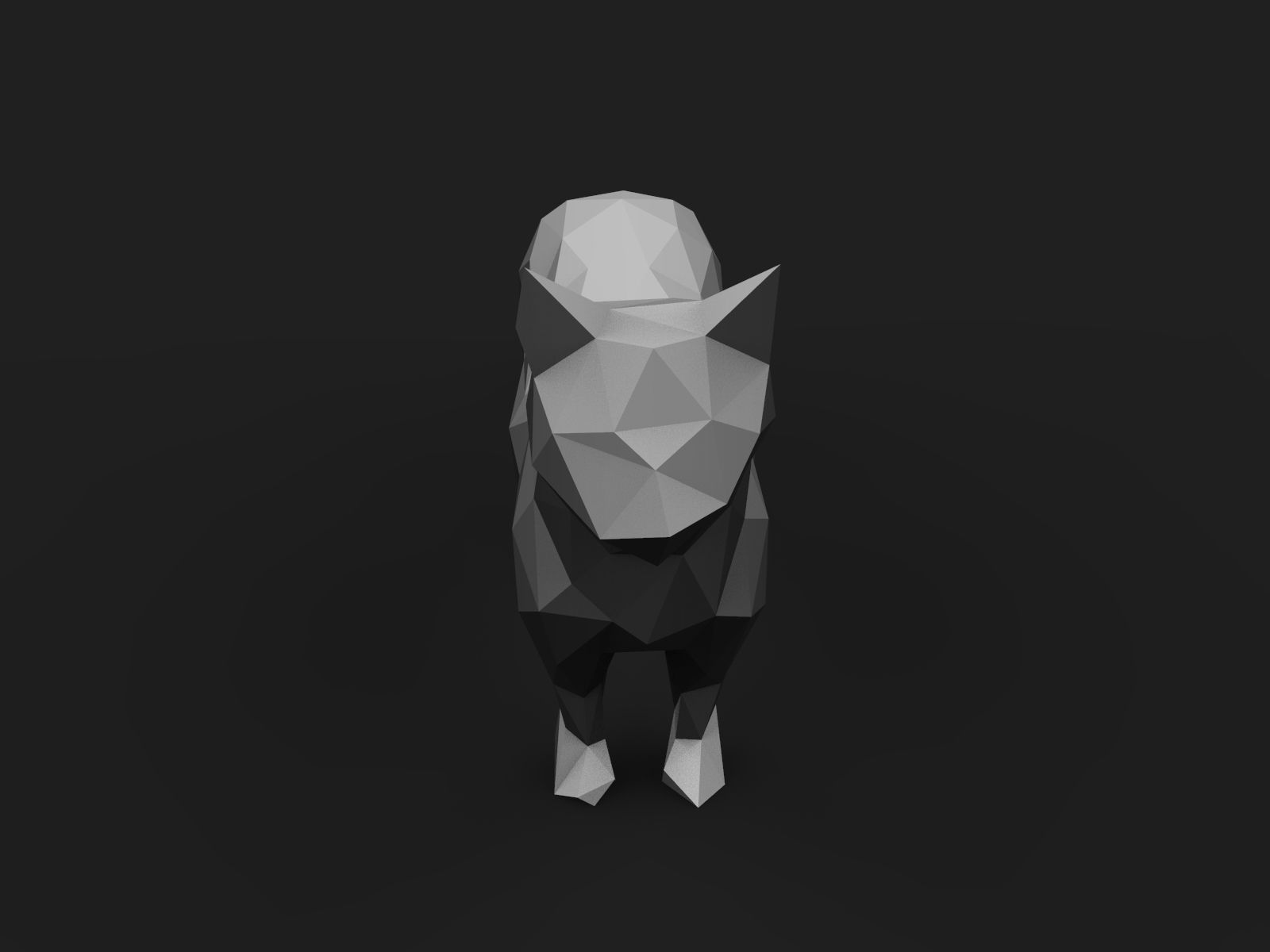 Cat Low Poly 3D print model_10