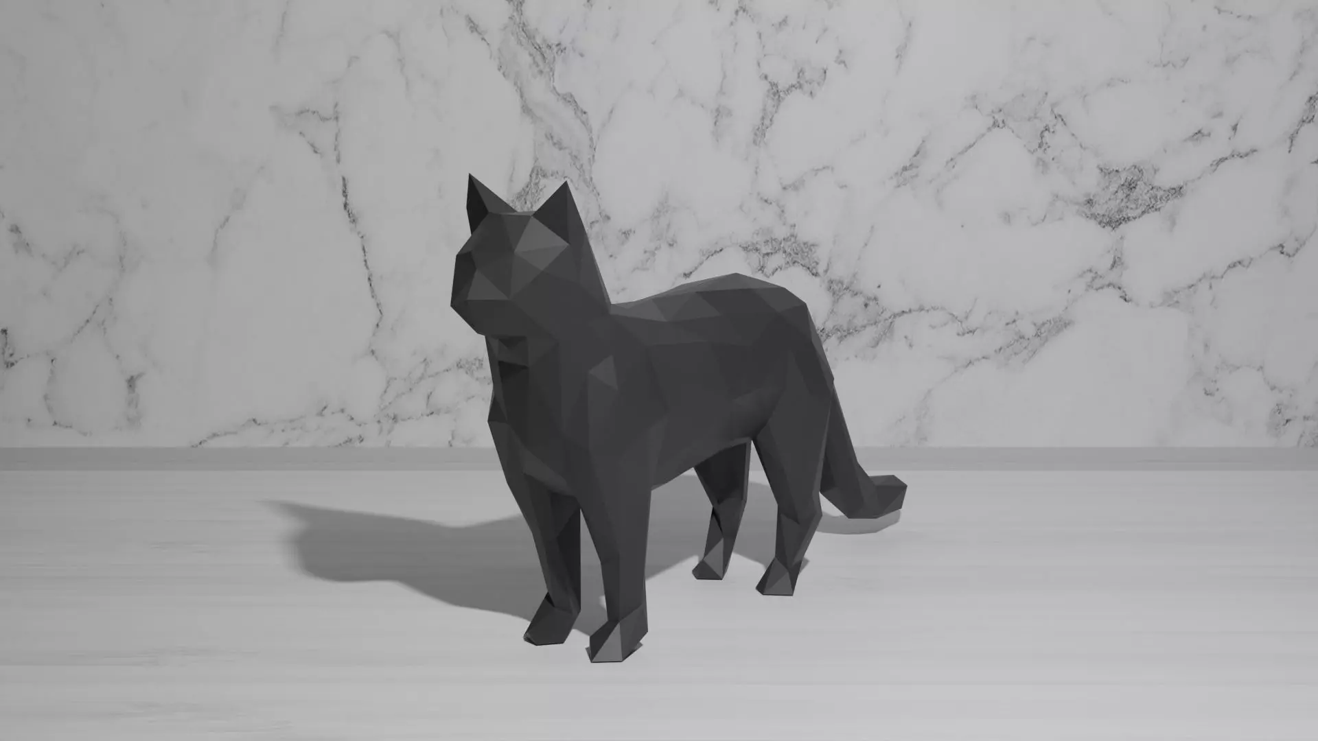 Cat Low Poly 3D print model_0