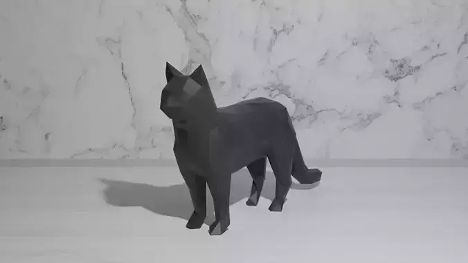 Cat Low Poly 3D print model