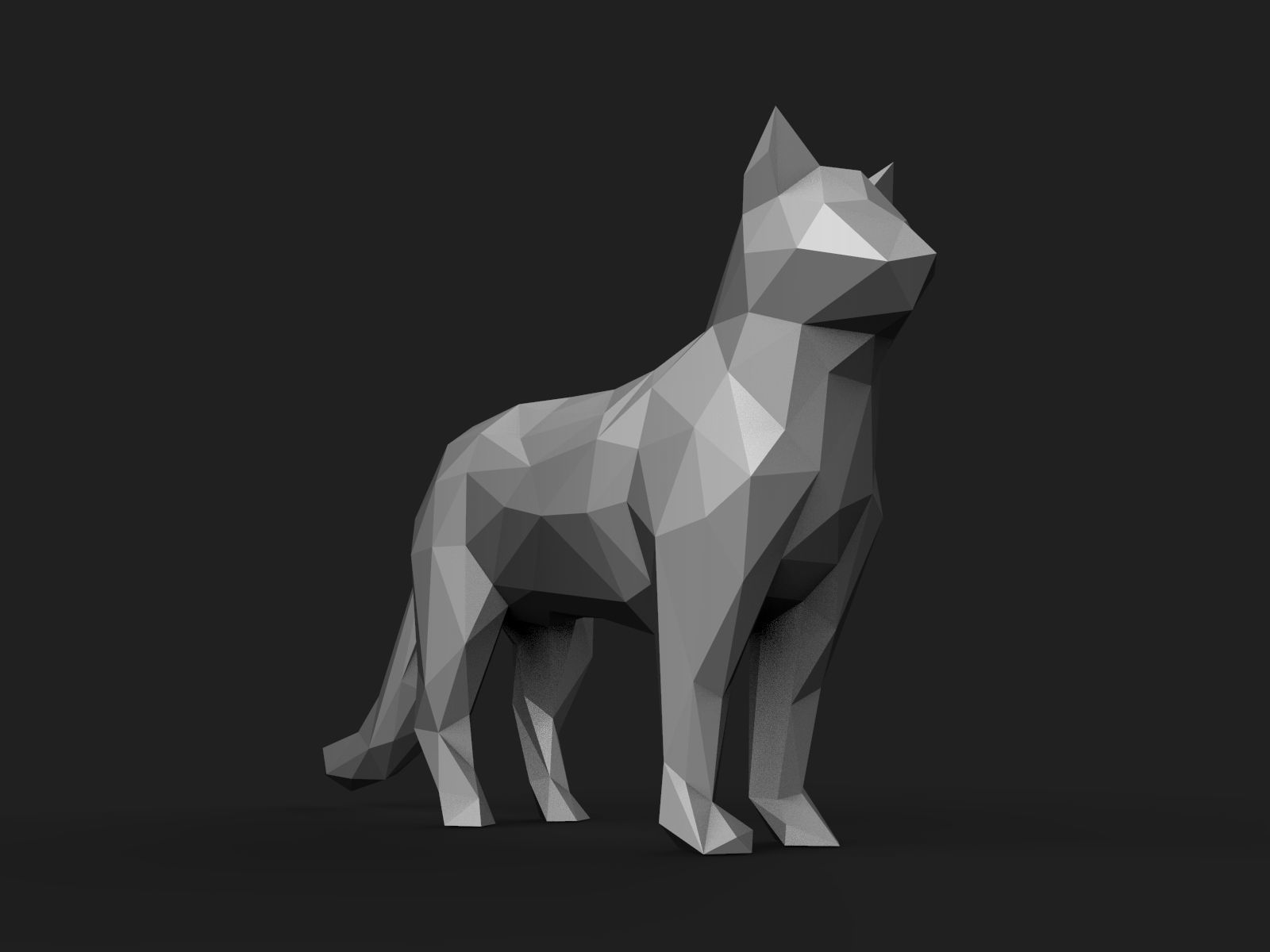 Cat Low Poly 3D print model_4