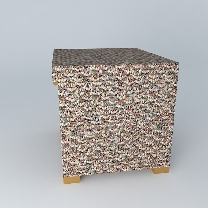 Night Table Wicker Free 3D model_2