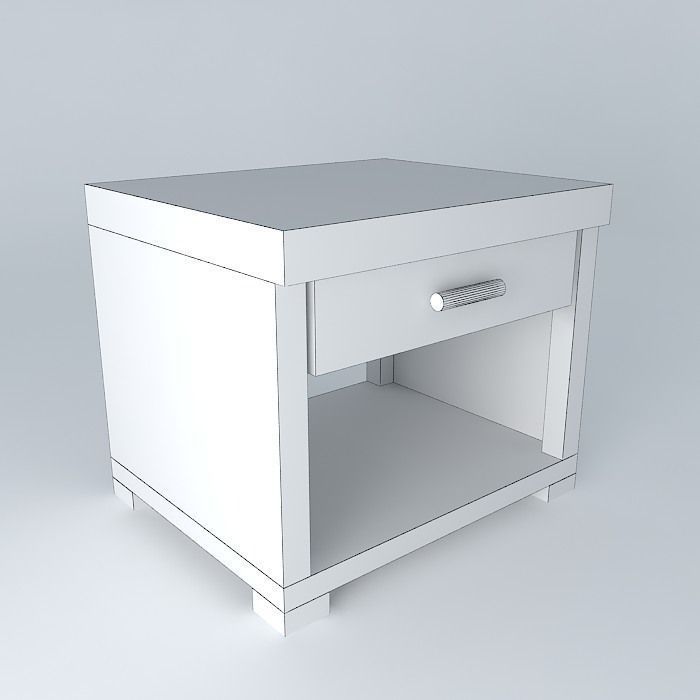 Night Table Wicker Free 3D model_3