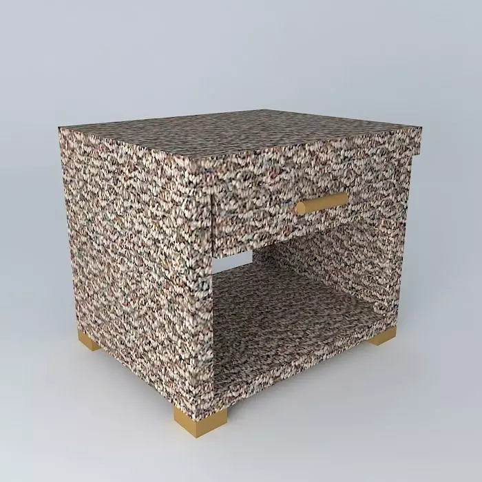 Night Table Wicker Free 3D model_0