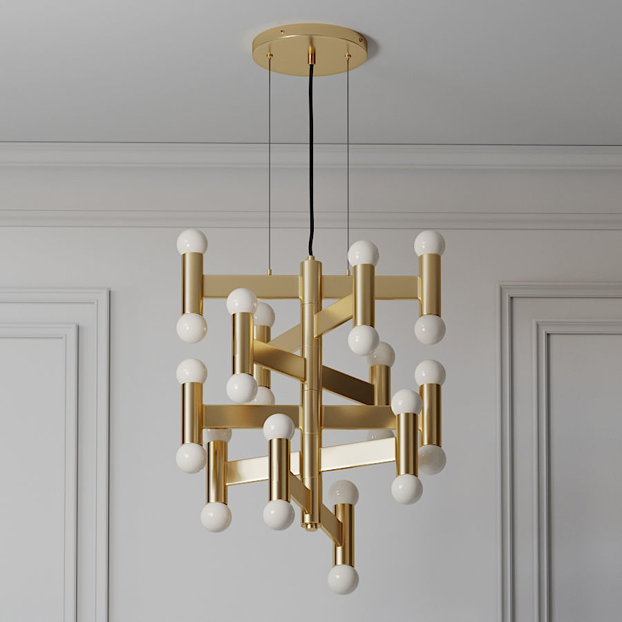 CB2 MUNROE BRASS PENDANT LIGHT 3D model_1