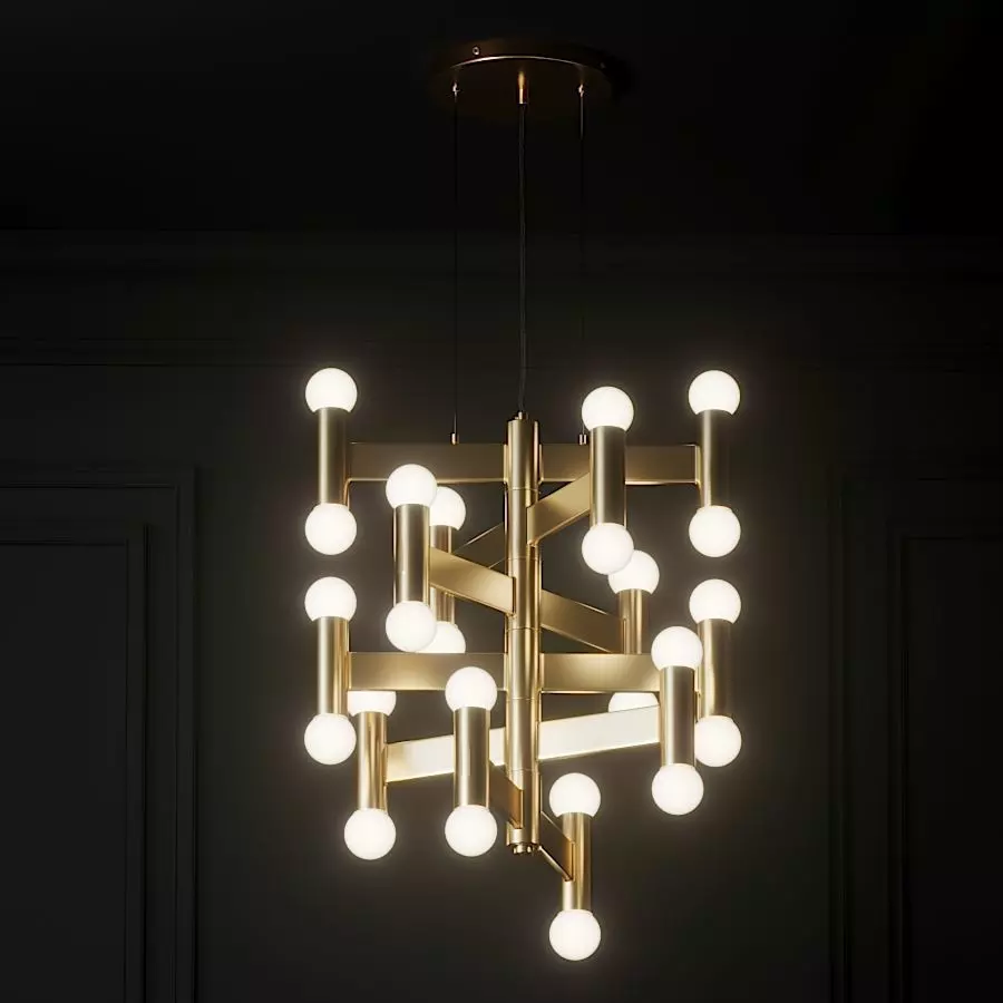 CB2 MUNROE BRASS PENDANT LIGHT 3D model_0