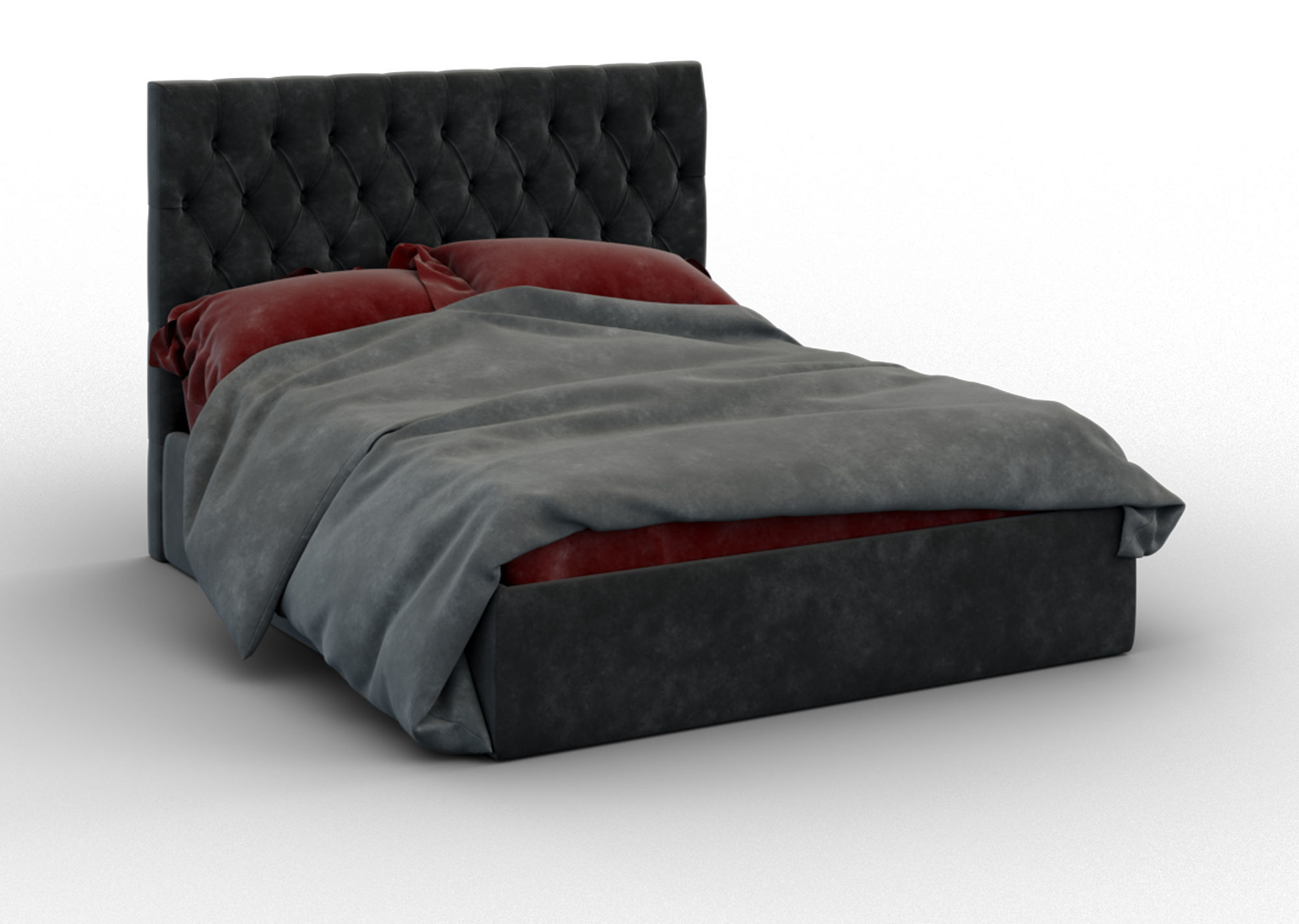 Forli bed with tufted headboard Free 3D model_1