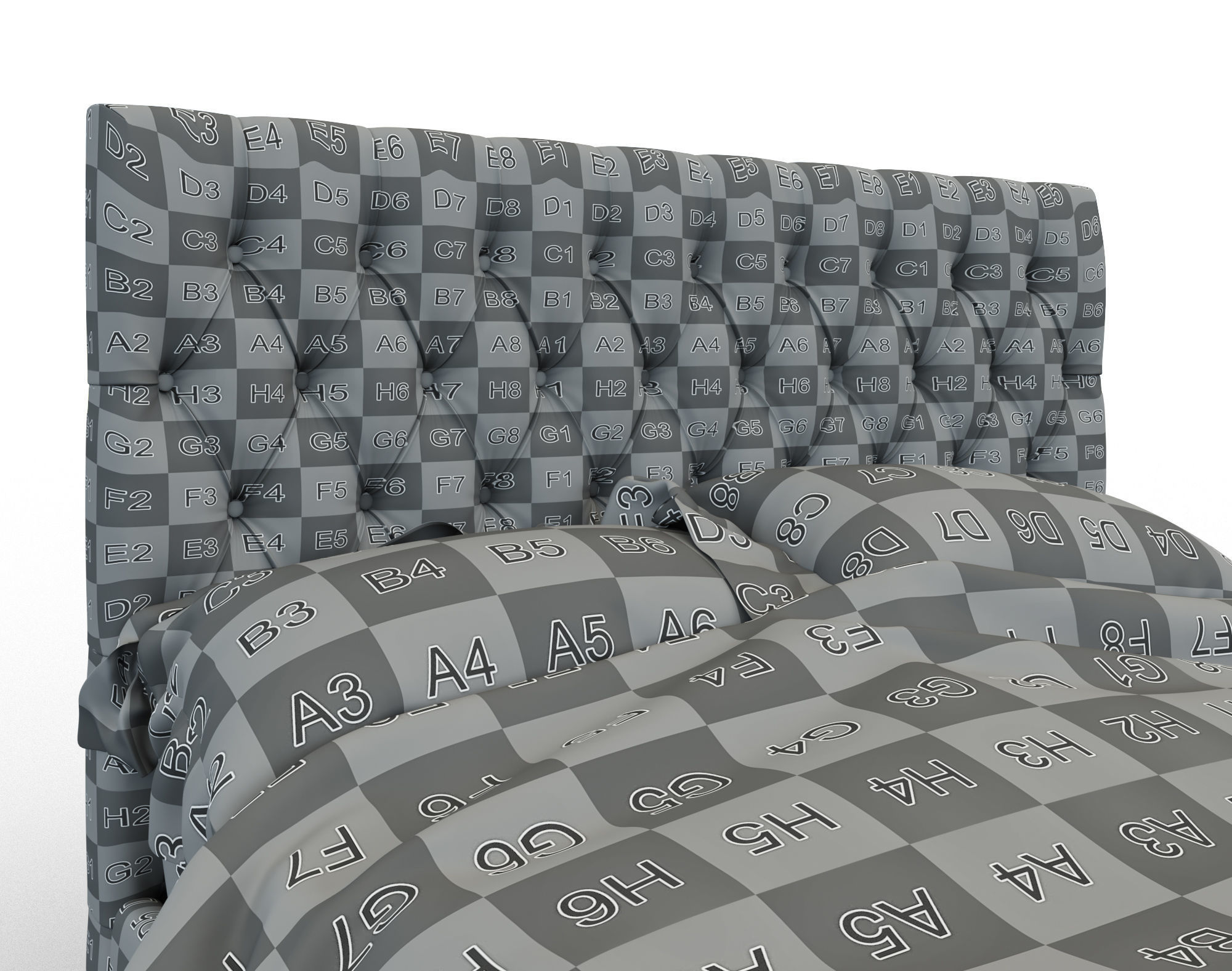 Forli bed with tufted headboard Free 3D model_24