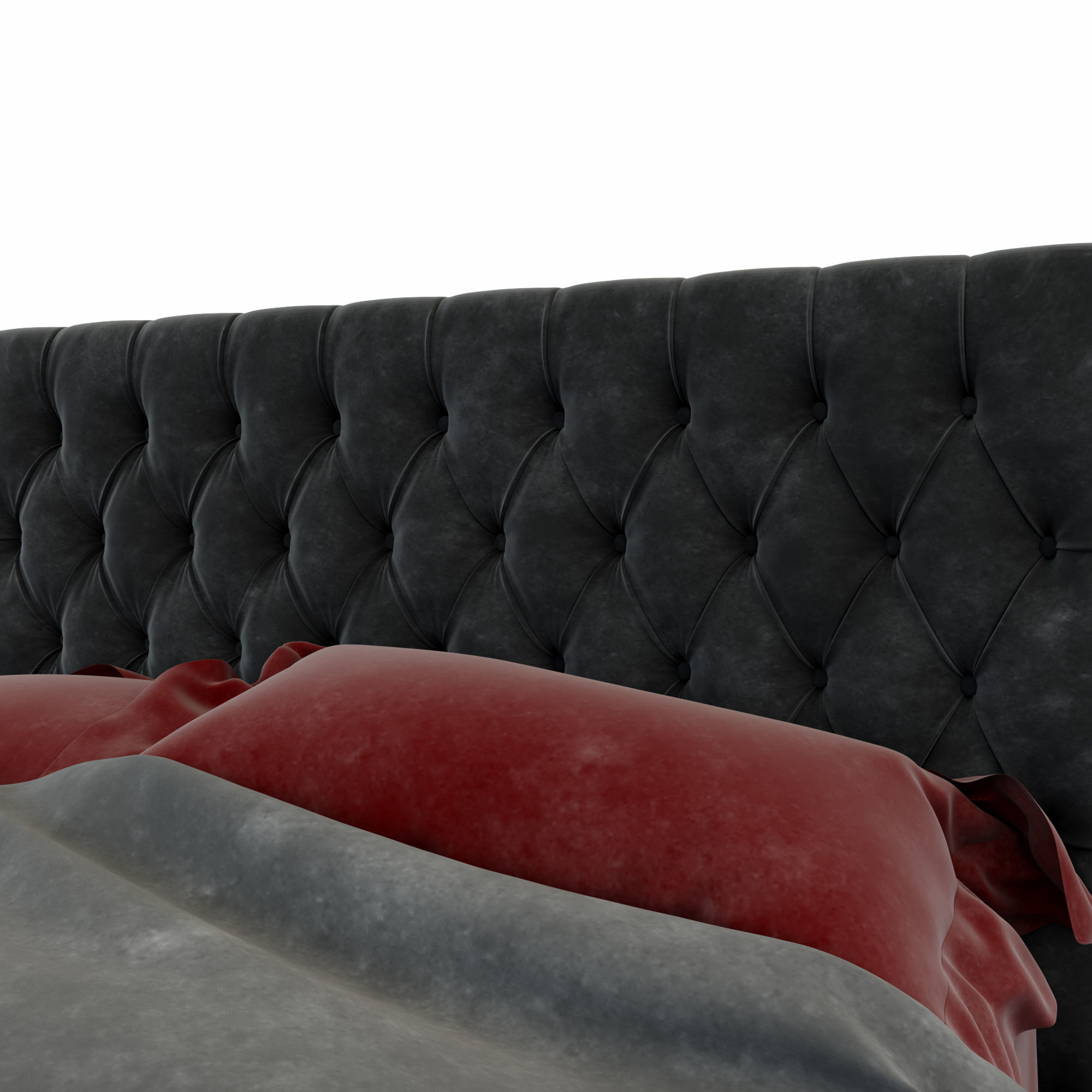 Forli bed with tufted headboard Free 3D model_7