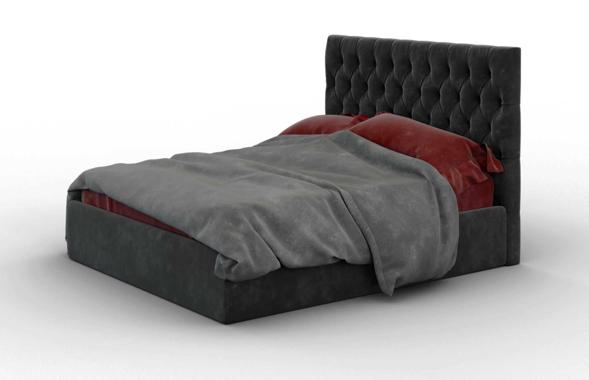 Forli bed with tufted headboard Free 3D model_5