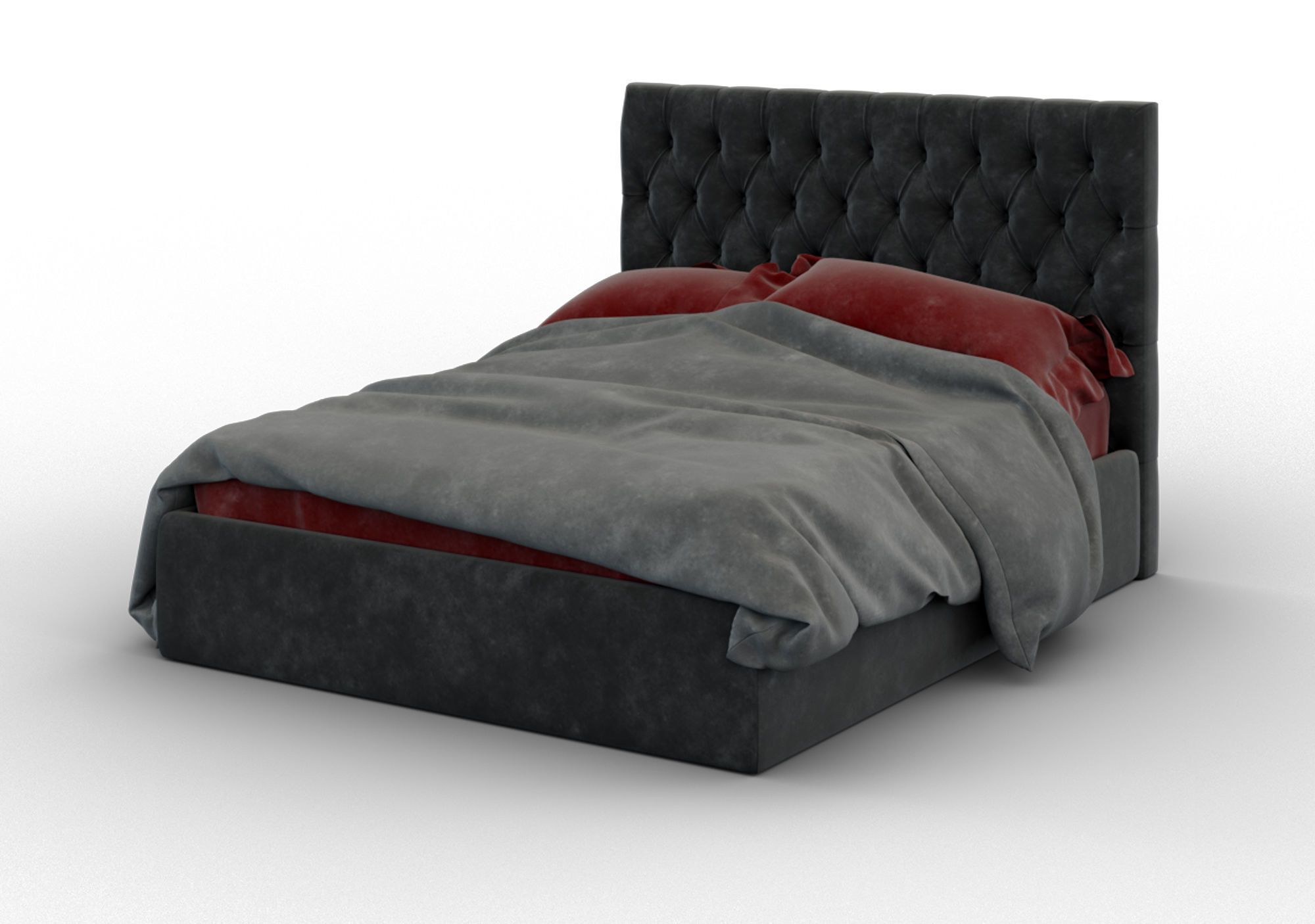 Forli bed with tufted headboard Free 3D model_2