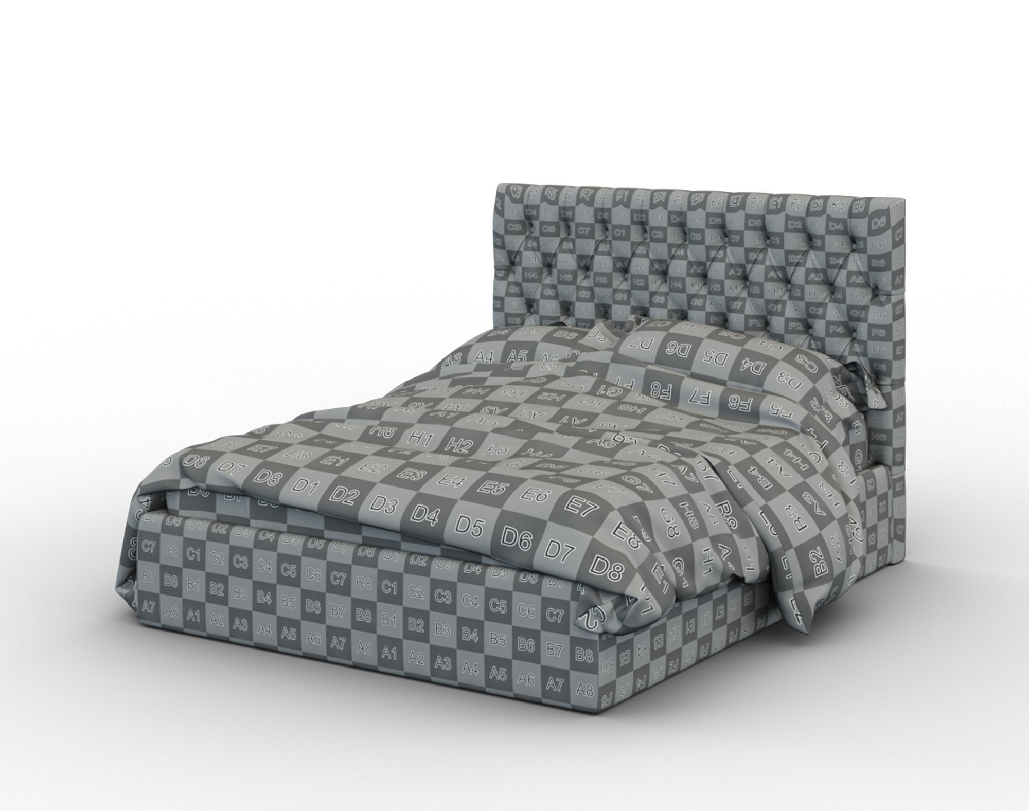 Forli bed with tufted headboard Free 3D model_18