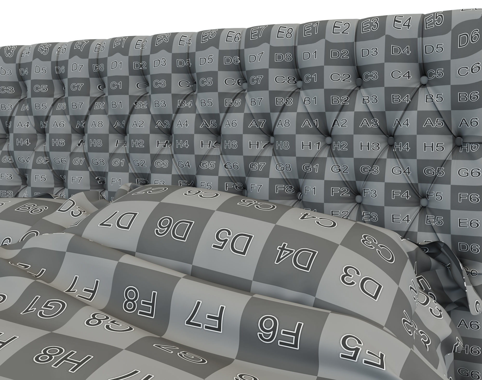 Forli bed with tufted headboard Free 3D model_23