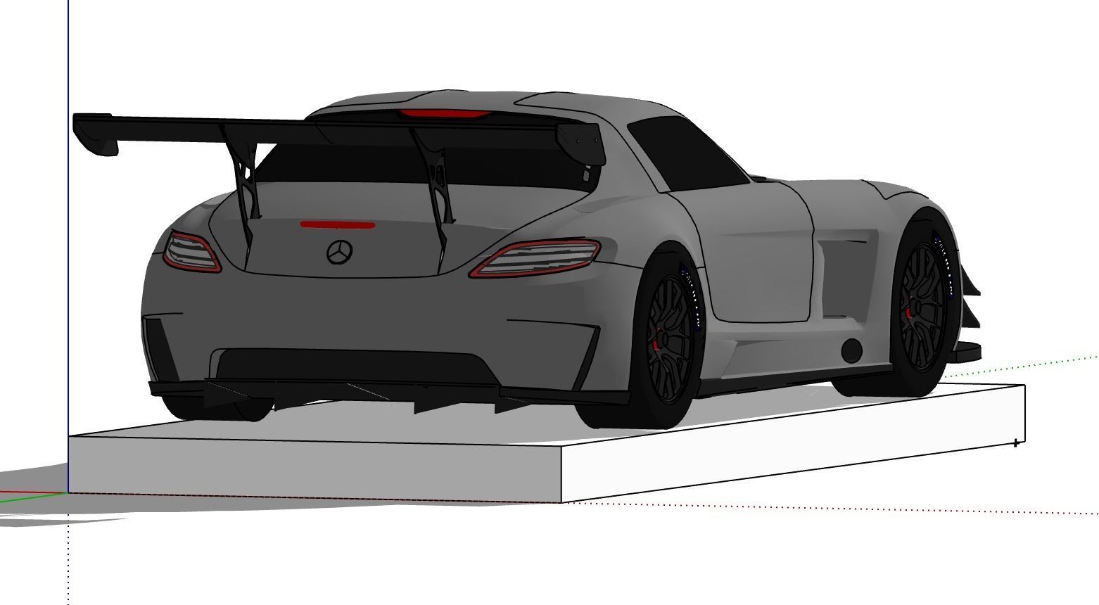 Mercedes Benz SLS AMG GT3 SketchUp Pro 2019 Race Car 3D model_6