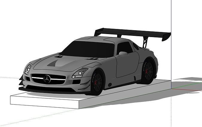 Mercedes Benz SLS AMG GT3 SketchUp Pro 2019 Race Car 3D model