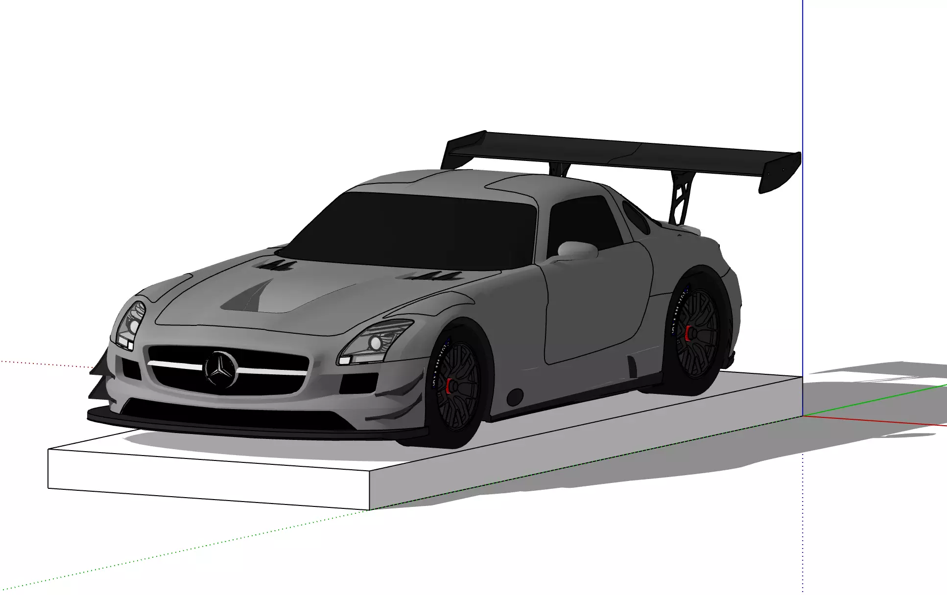 Mercedes Benz SLS AMG GT3 SketchUp Pro 2019 Race Car 3D model_0