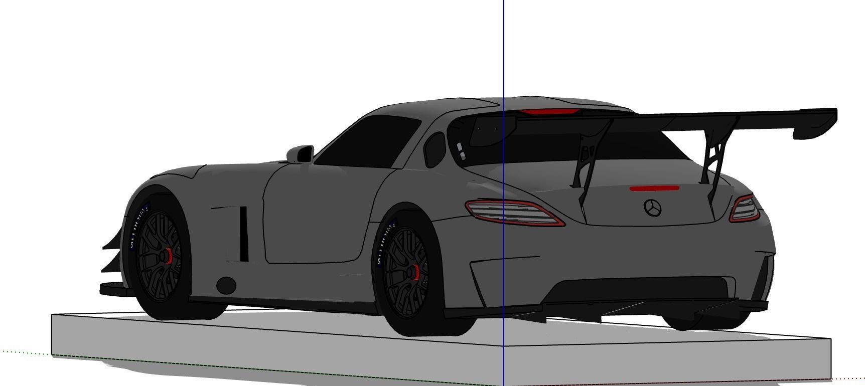 Mercedes Benz SLS AMG GT3 SketchUp Pro 2019 Race Car 3D model_8