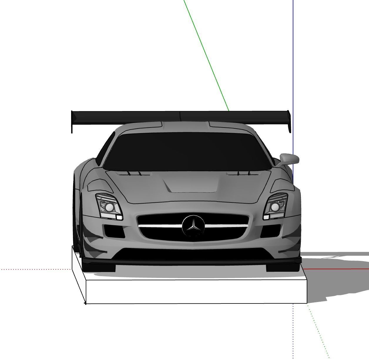 Mercedes Benz SLS AMG GT3 SketchUp Pro 2019 Race Car 3D model_1