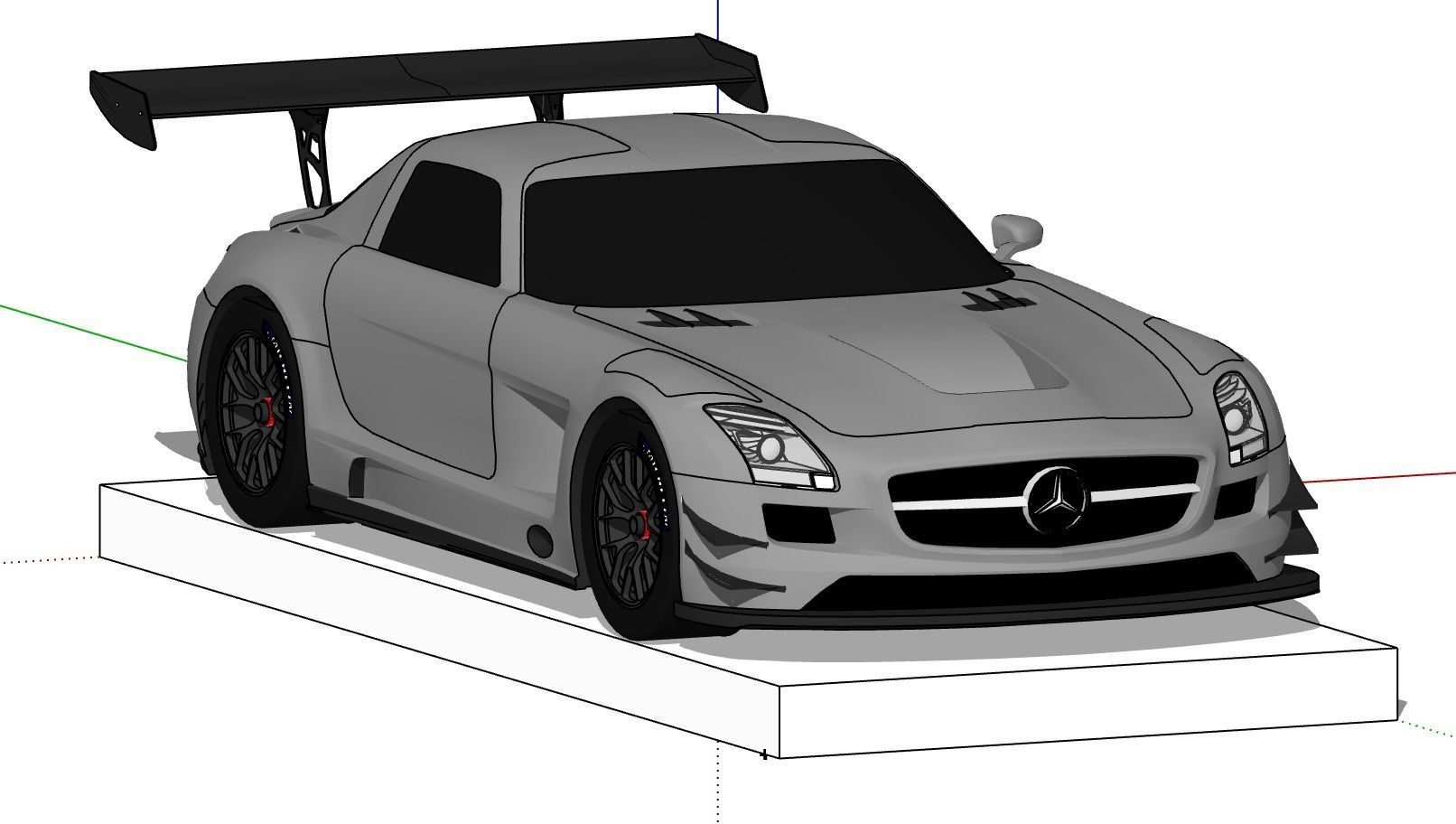Mercedes Benz SLS AMG GT3 SketchUp Pro 2019 Race Car 3D model_2