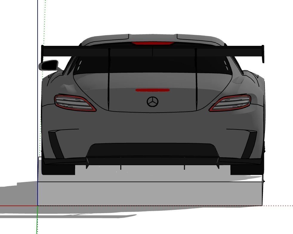 Mercedes Benz SLS AMG GT3 SketchUp Pro 2019 Race Car 3D model_7