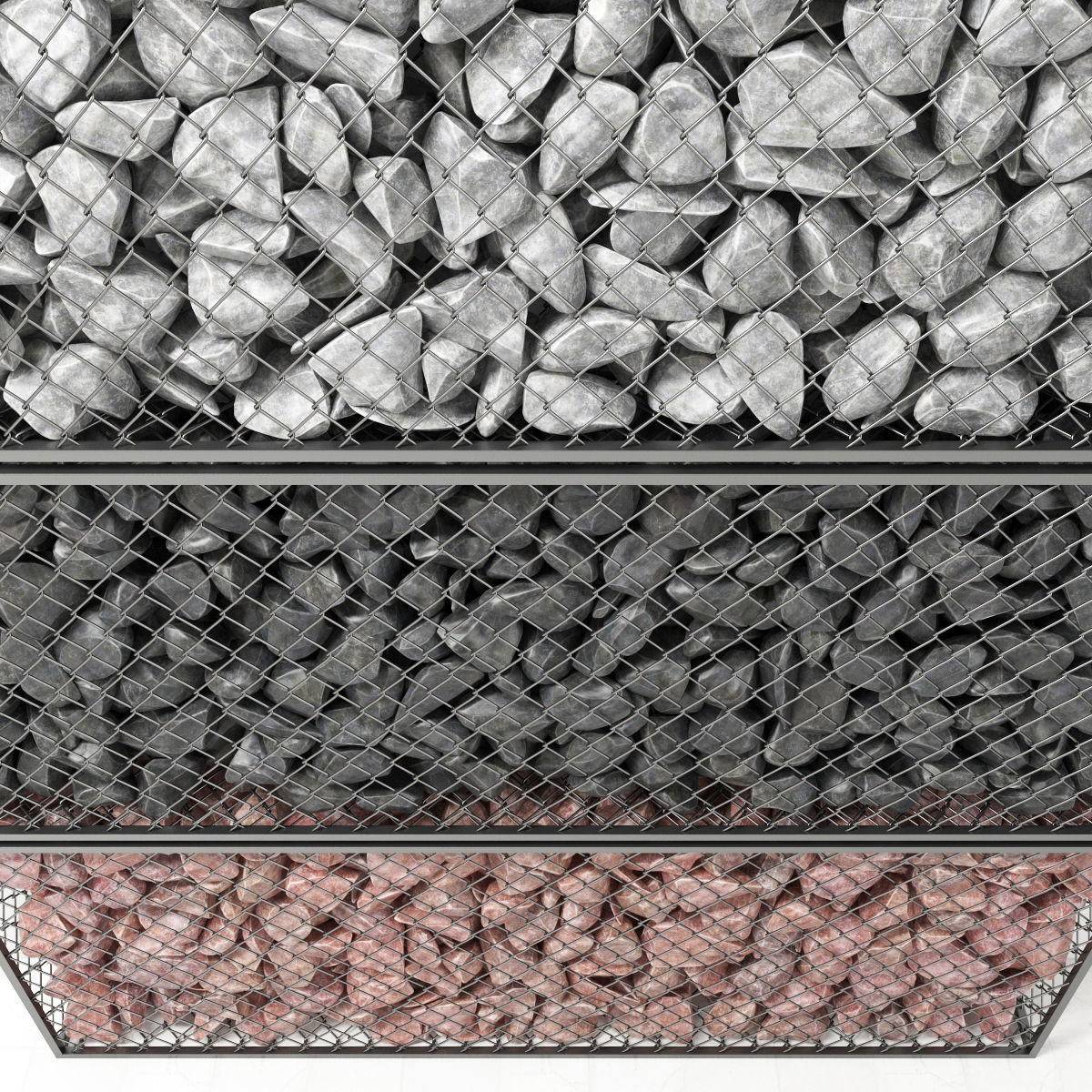 Gabion rock stone 3D model_3