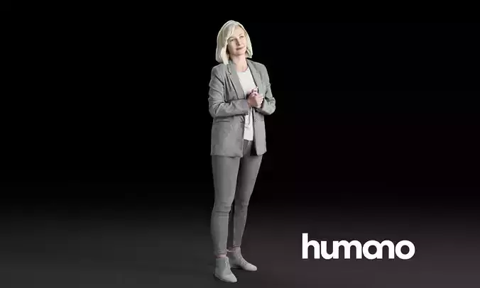 Humano Elegant business woman standing  0104 3D model