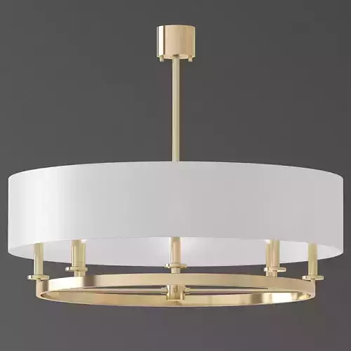 Stauffer chandelier in brass with shades