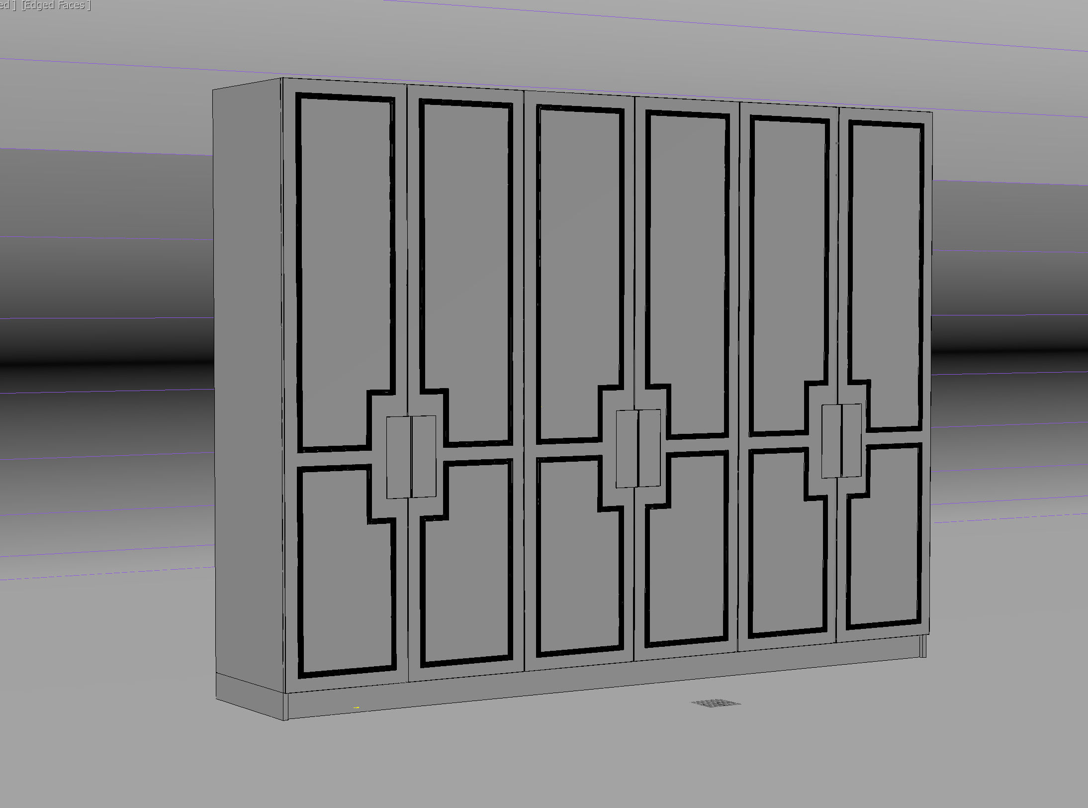 bedroom cabinet Low-poly 3D model_3