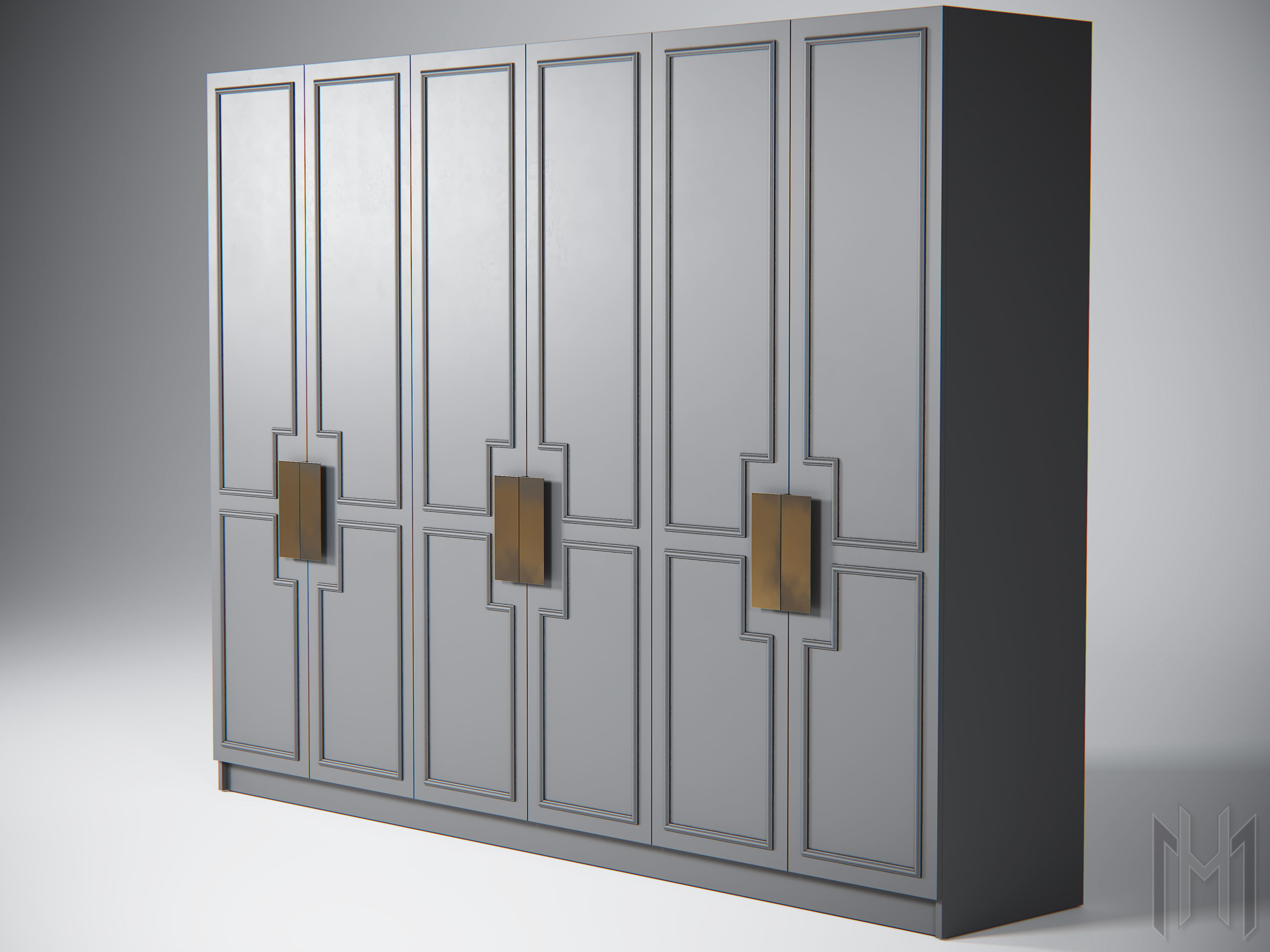 bedroom cabinet Low-poly 3D model_2