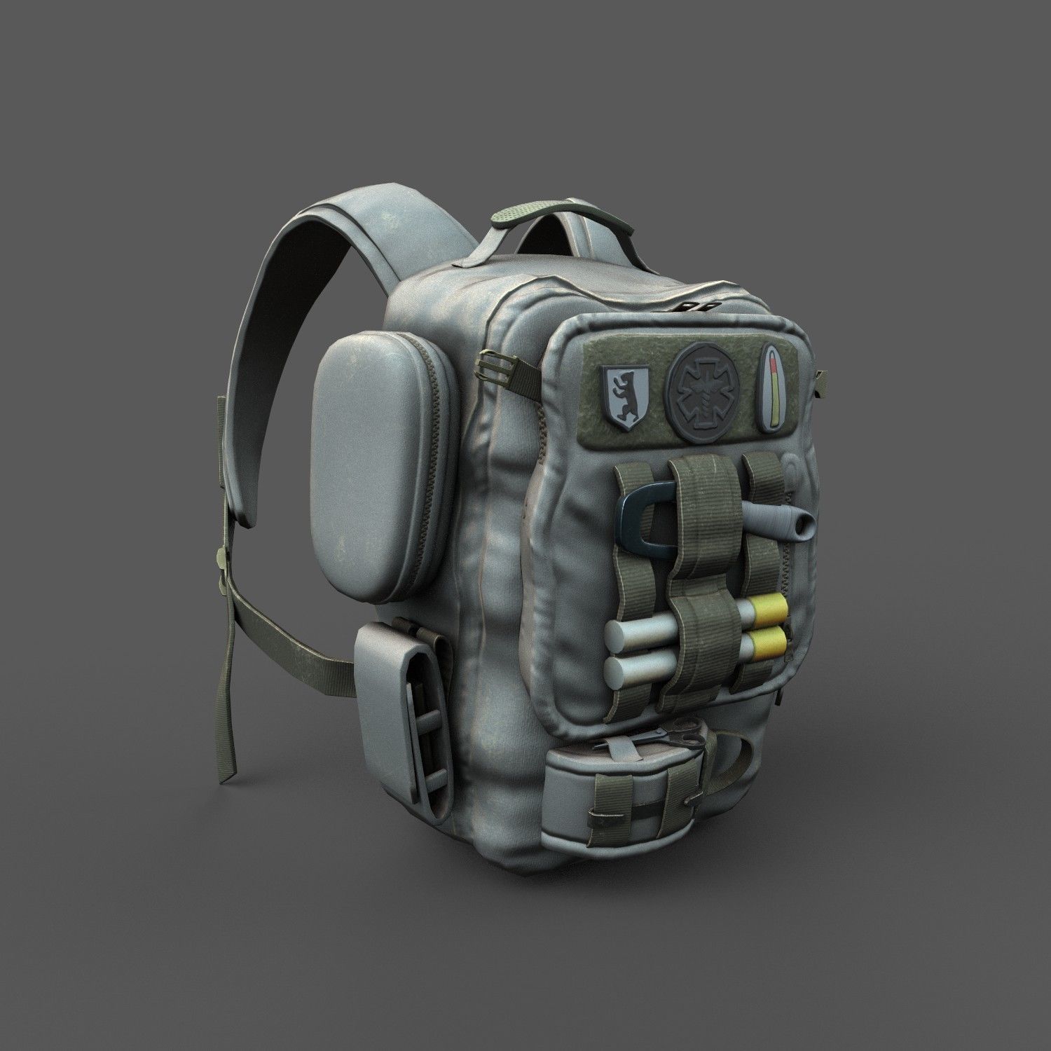 Backpack low poly human generic Low-poly 3D model_3