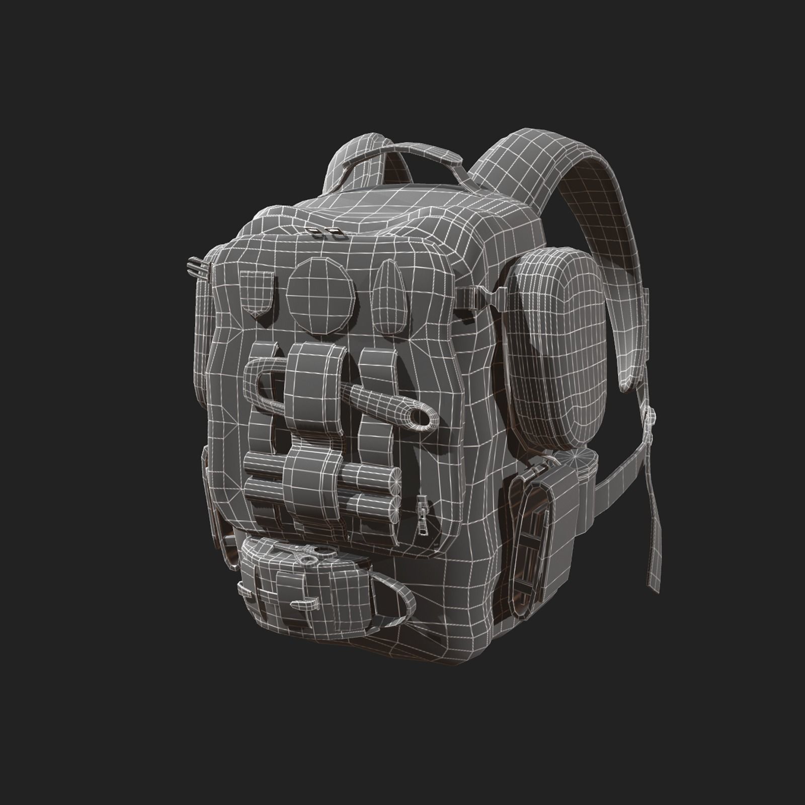 Backpack low poly human generic Low-poly 3D model_6