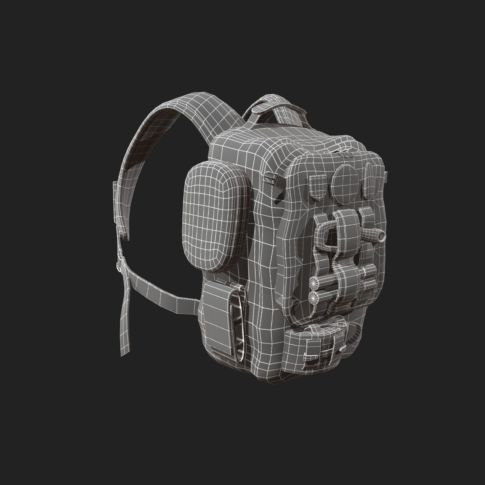Backpack low poly human generic Low-poly 3D model_7