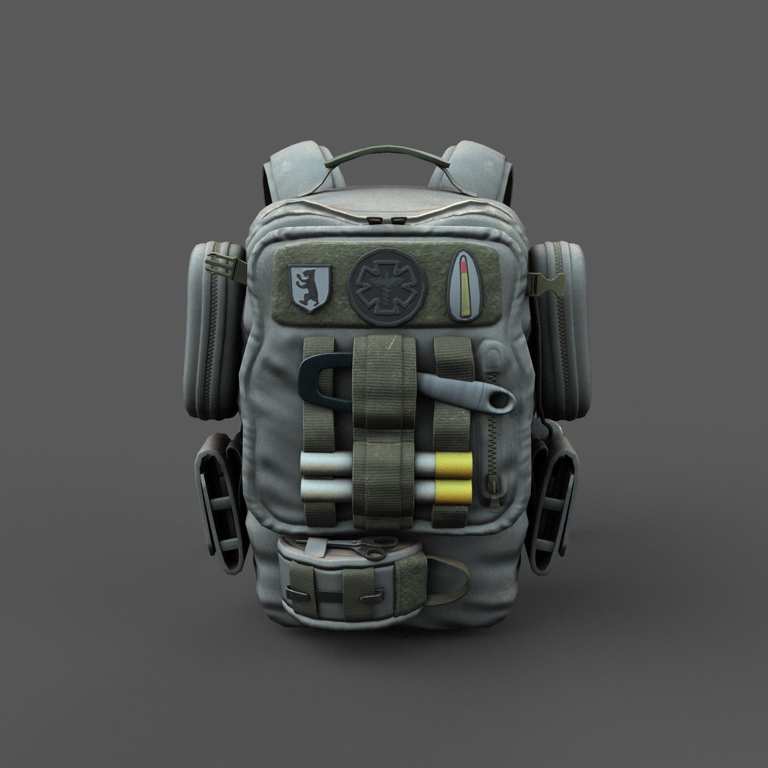Backpack low poly human generic Low-poly 3D model_2
