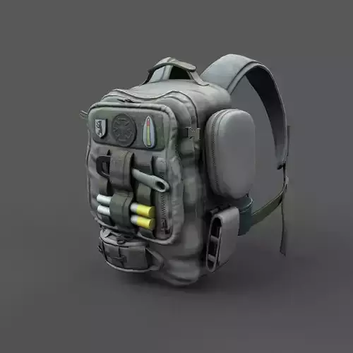 Backpack low poly human generic