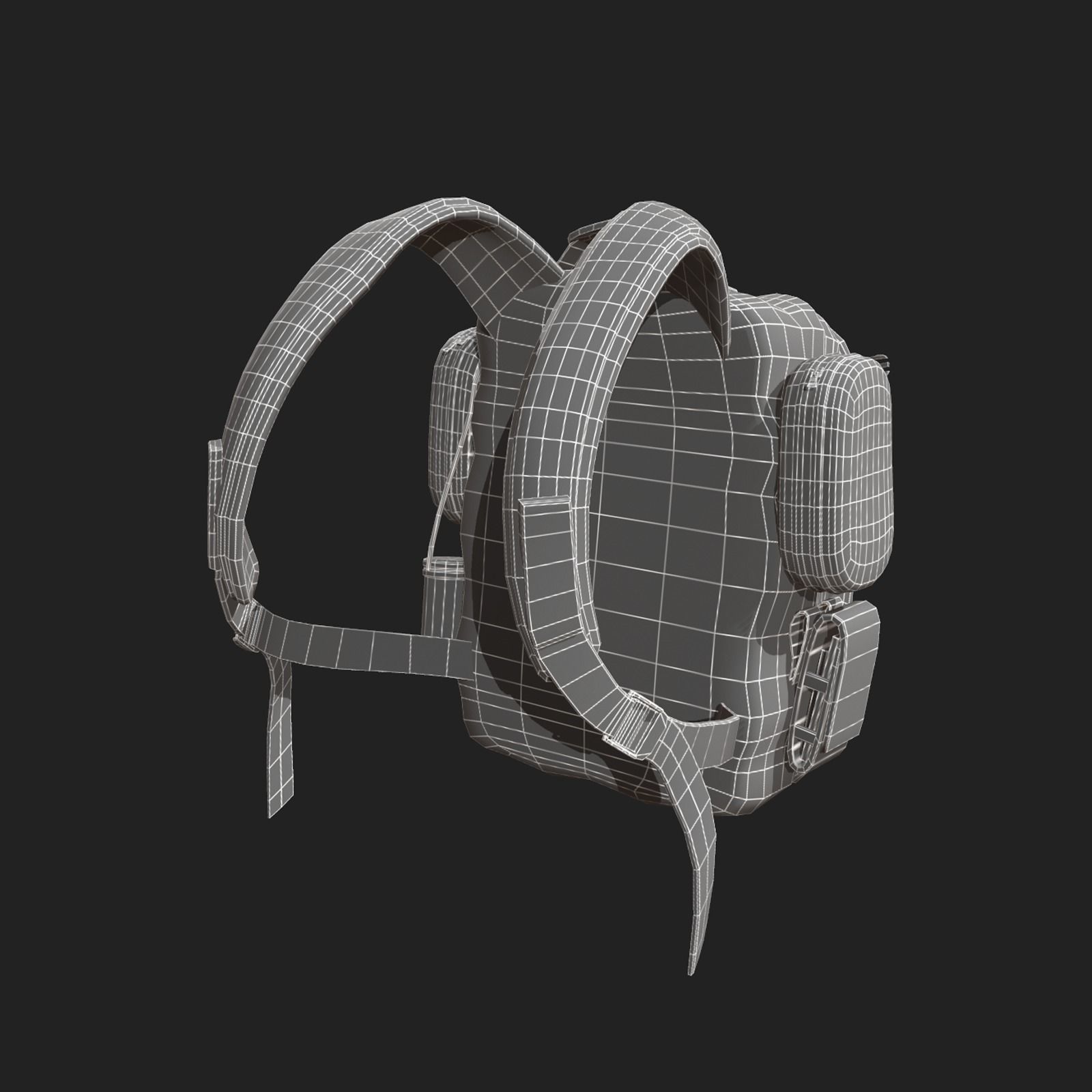 Backpack low poly human generic Low-poly 3D model_5