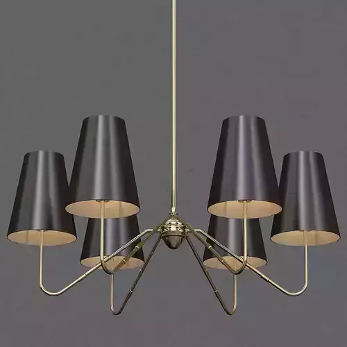 Berkshire 6 gold chandelier with five lamps