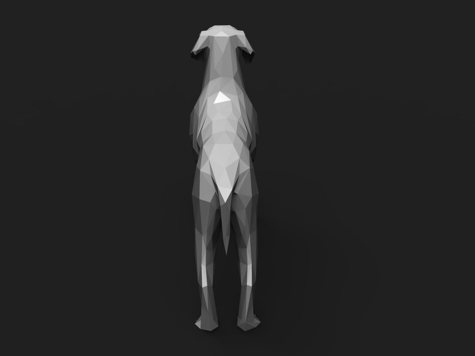 Dog Low Poly 3D print model_7