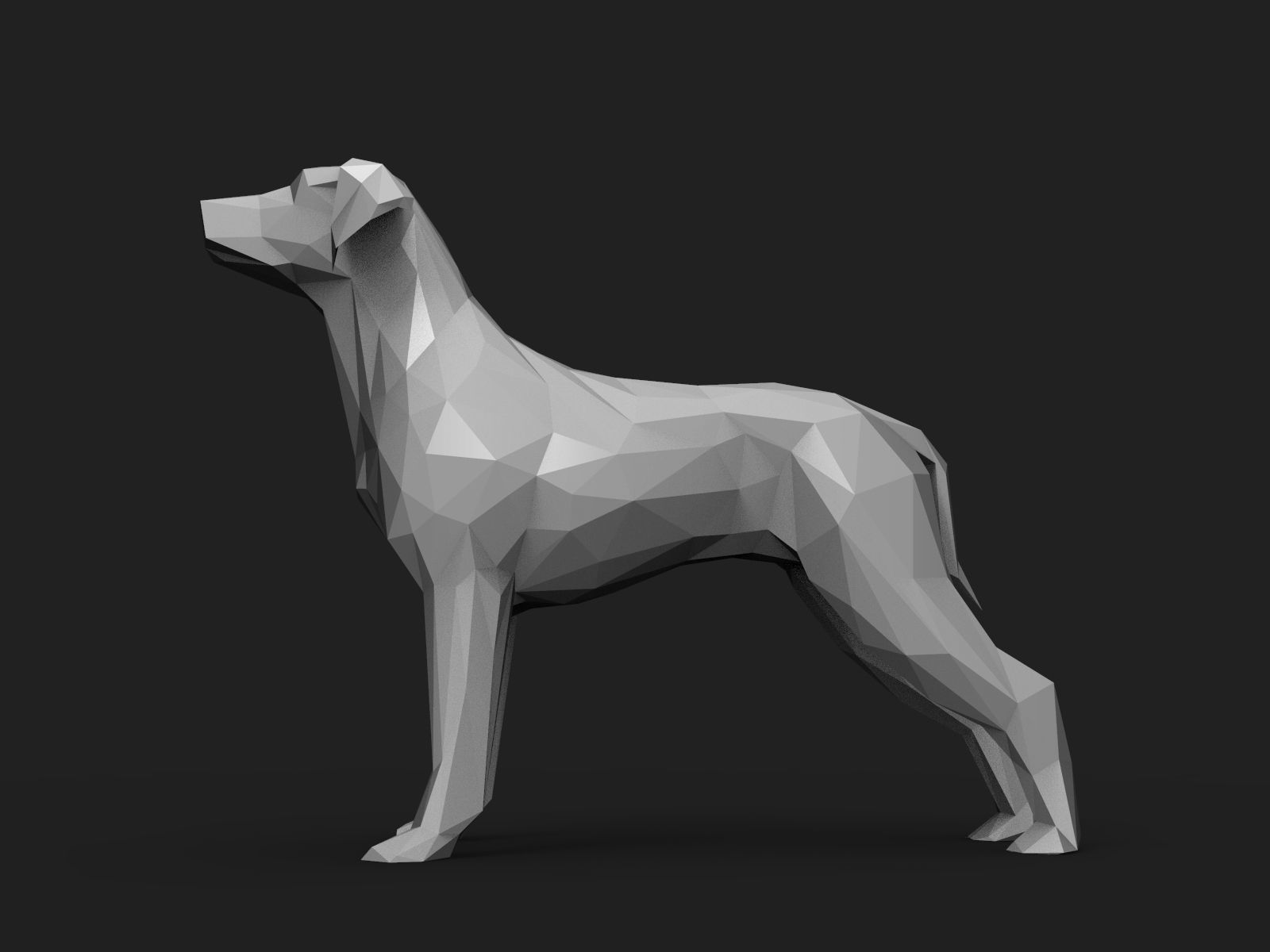 Dog Low Poly 3D print model_5