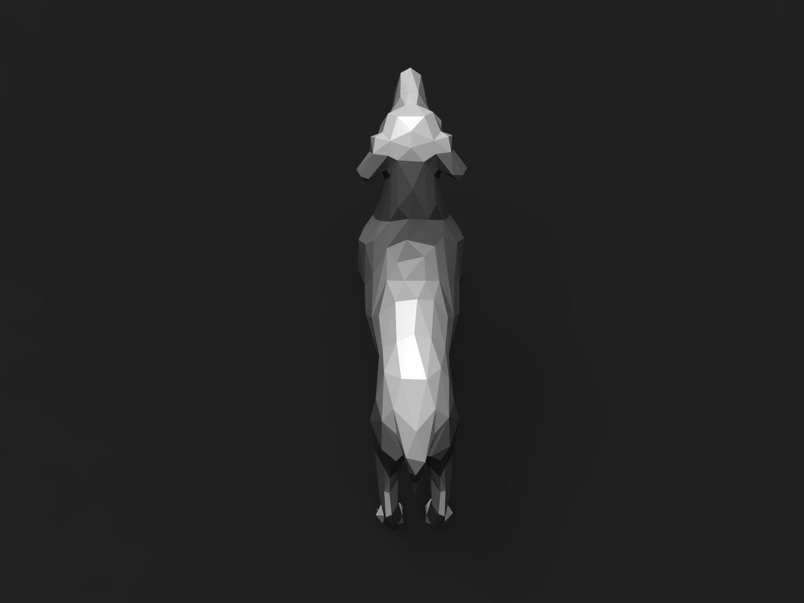 Dog Low Poly 3D print model_8