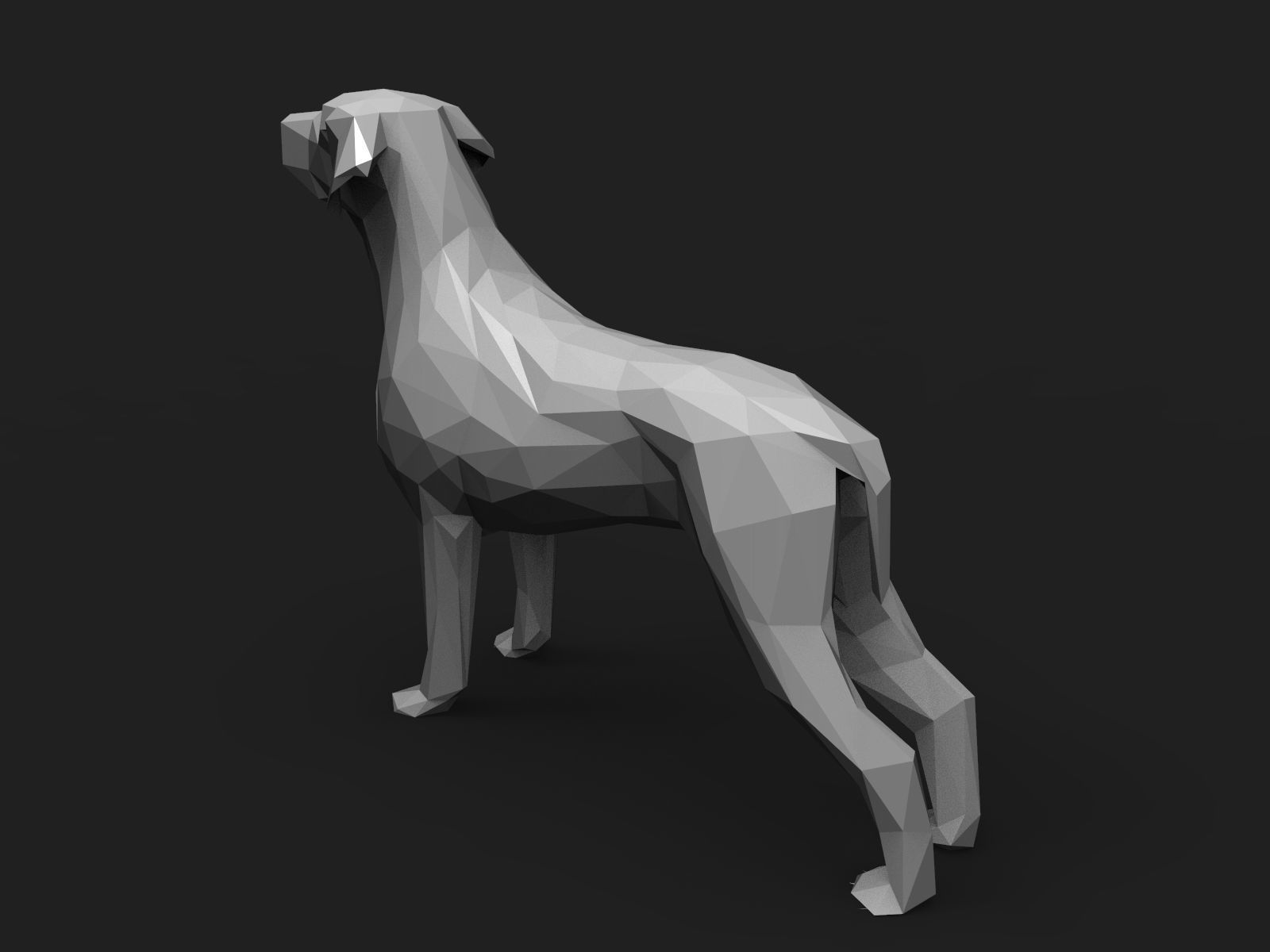 Dog Low Poly 3D print model_6