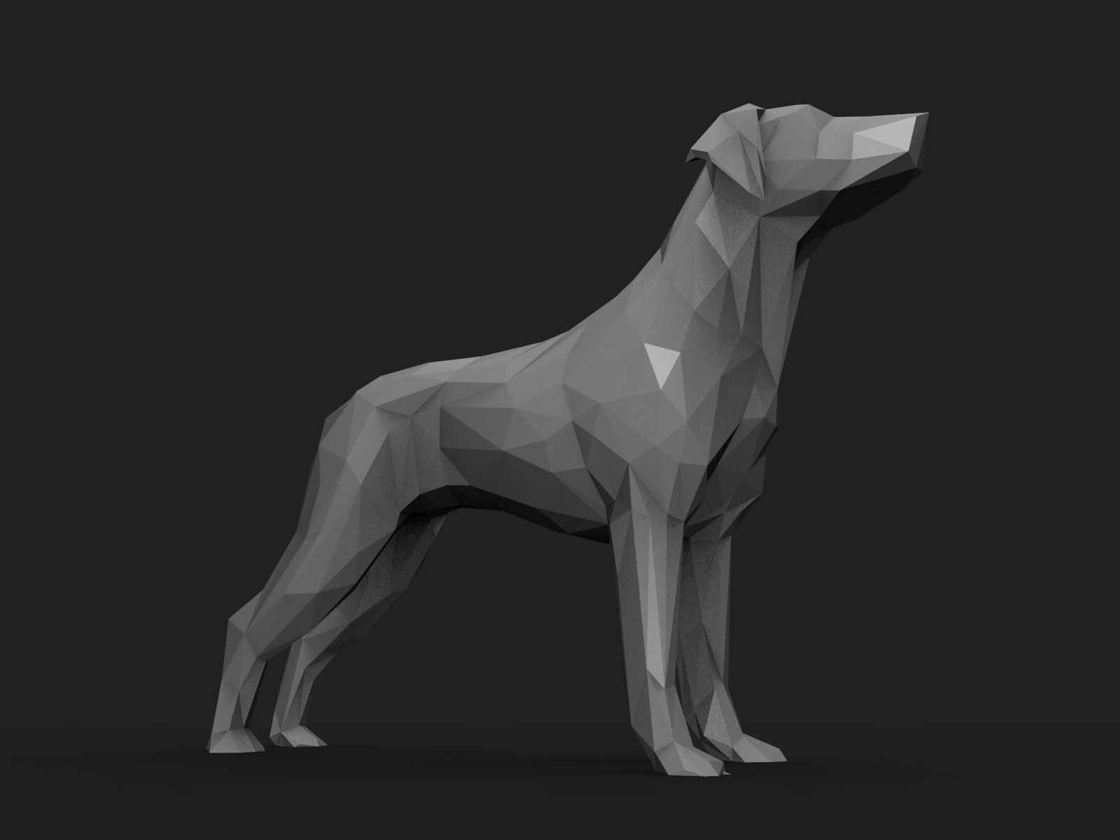 Dog Low Poly 3D print model_1
