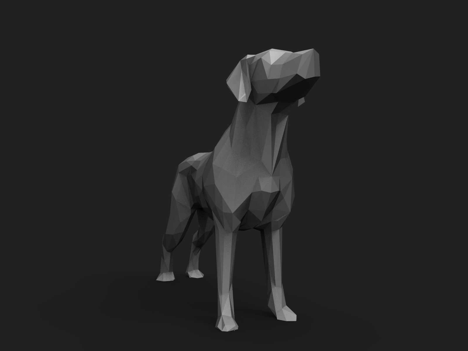 Dog Low Poly 3D print model_10