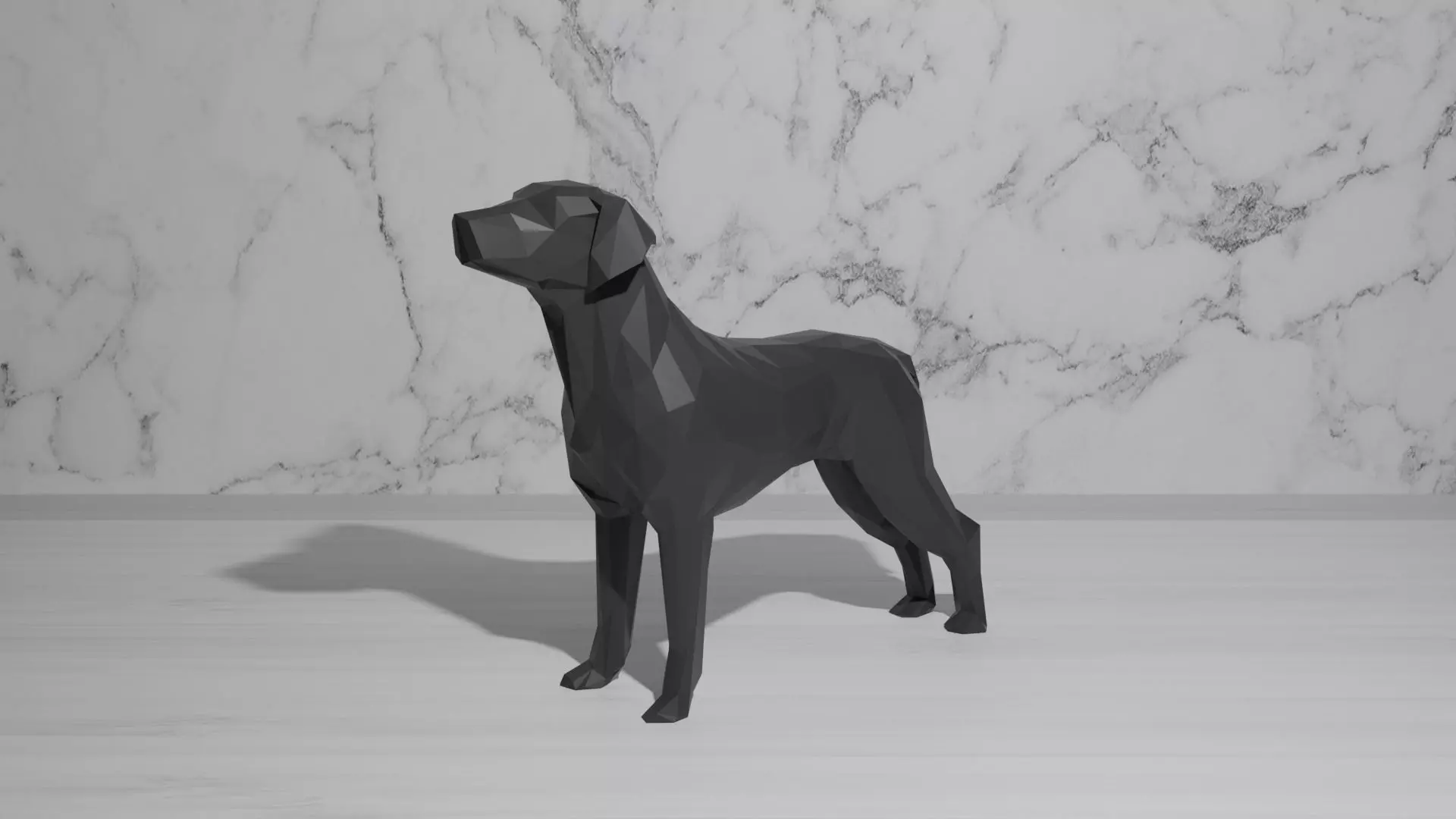 Dog Low Poly 3D print model_0