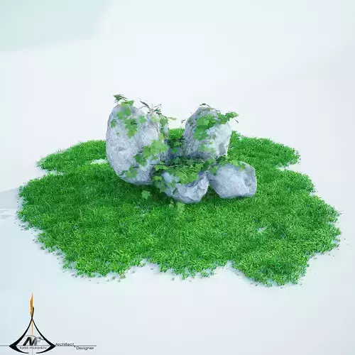 rock 3d model grass and rocks 3D model