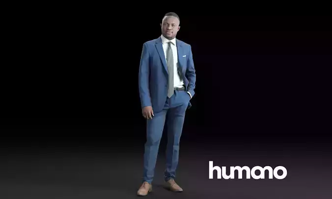 Humano Elegant business man standing  0107 3D model