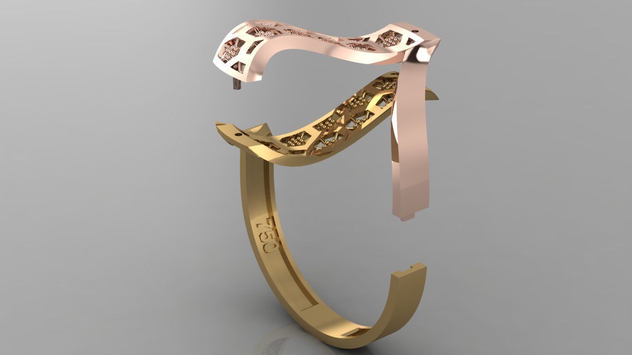 GC GOLD Y104- Diamond Ring 3D print model_3